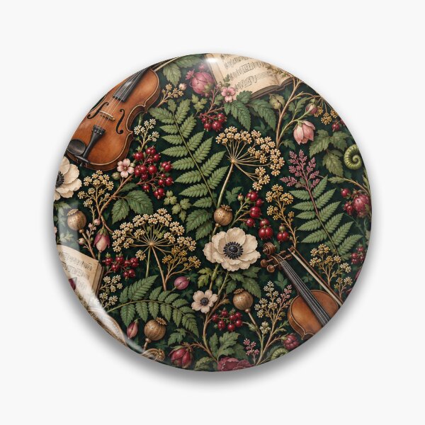 Item preview, Dark Academia - The Silenced Music Salon - Botanical Dark Academia Pattern designed and sold by Lichtisign.