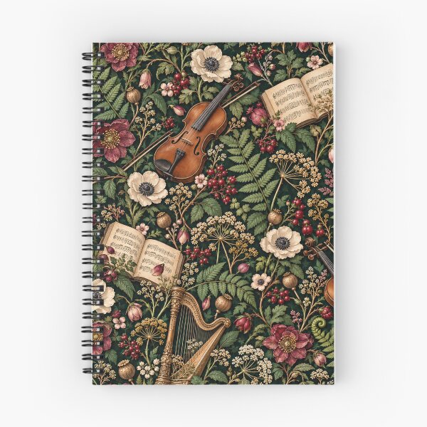 Item preview, Dark Academia - The Silenced Music Salon - Botanical Dark Academia Pattern designed and sold by Lichtisign.