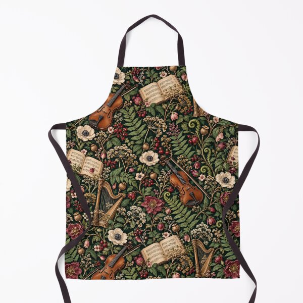 Item preview, Dark Academia - The Silenced Music Salon - Botanical Dark Academia Pattern designed and sold by Lichtisign.