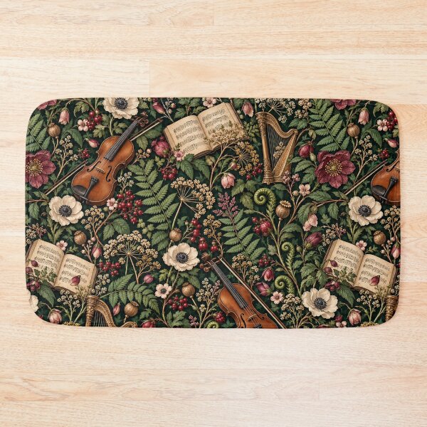 Item preview, Dark Academia - The Silenced Music Salon - Botanical Dark Academia Pattern designed and sold by Lichtisign.