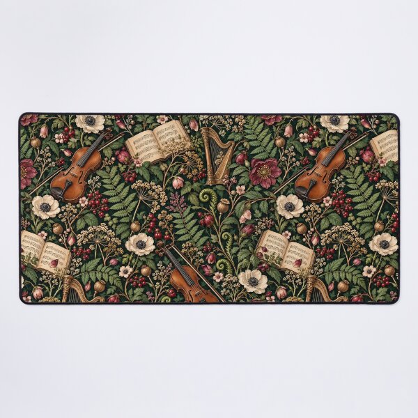 Item preview, Dark Academia - The Silenced Music Salon - Botanical Dark Academia Pattern designed and sold by Lichtisign.