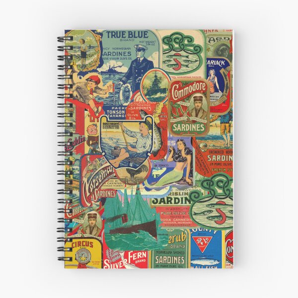 Item preview, Vintage Sardine Can Collage designed and sold by adbrotherstudio.