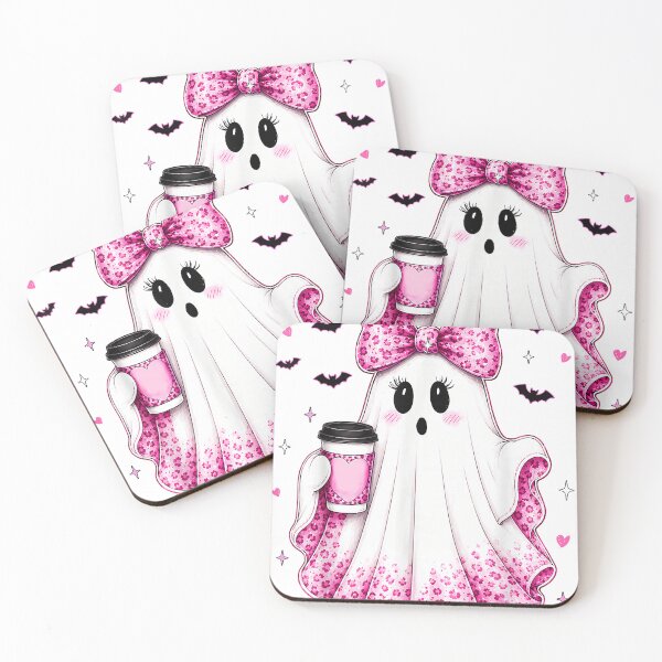 Item preview, Pink Bow Cute Ghost Leopard Coffee Halloween Funny Women designed and sold by MathiasFuchs.