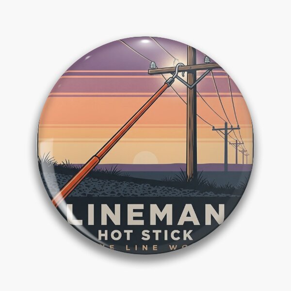 Item preview, Lineman Hot Stick Sticker - Live Line Work Vintage Poster designed and sold by DetourDgn.
