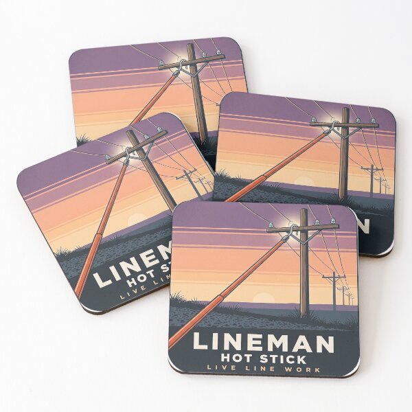 Item preview, Lineman Hot Stick Sticker - Live Line Work Vintage Poster designed and sold by DetourDgn.
