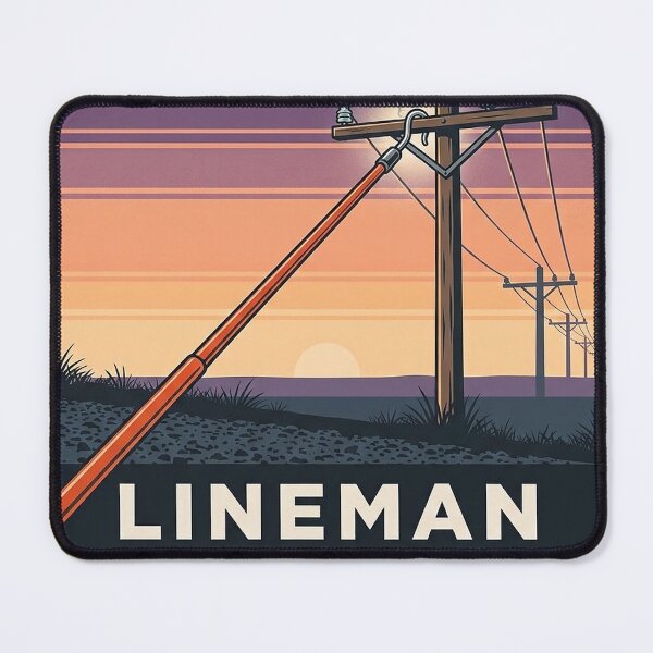 Item preview, Lineman Hot Stick Sticker - Live Line Work Vintage Poster designed and sold by DetourDgn.