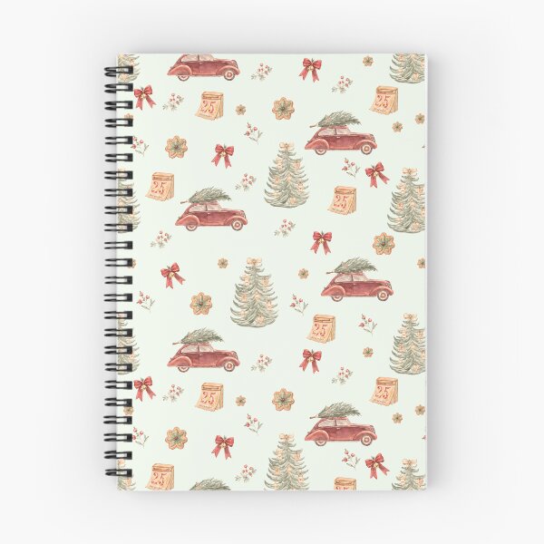 Item preview, Vintage Christmas Car & Tree – Retro Watercolor Holiday Pattern designed and sold by PaperyAndInk.