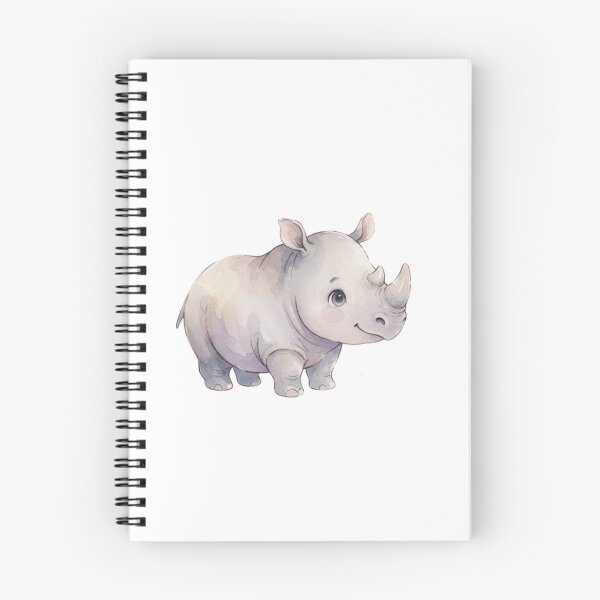 Item preview, Cute Rhino Calf Jungle Animal Watercolour Illustration designed and sold by made by Golightly x.