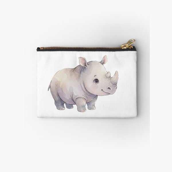Item preview, Cute Rhino Calf Jungle Animal Watercolour Illustration designed and sold by made by Golightly x.