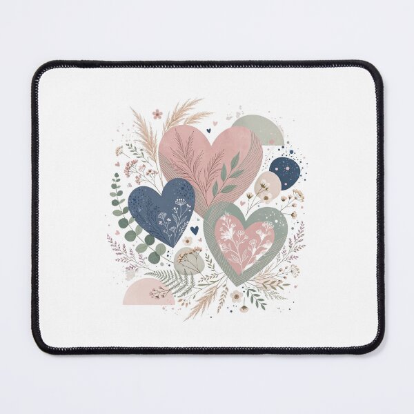 Item preview, Boho Hearts Floral - Pastel Pink Blue Sage Botanical Love Aesthetic designed and sold by Mittu96.