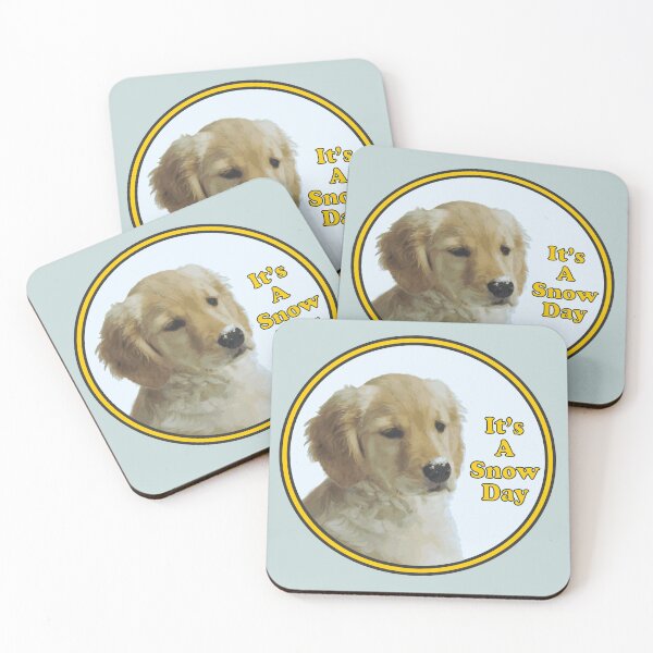 Item preview, It's a Snow Day (Cute Golden Retriever Puppy) designed and sold by Westgold.