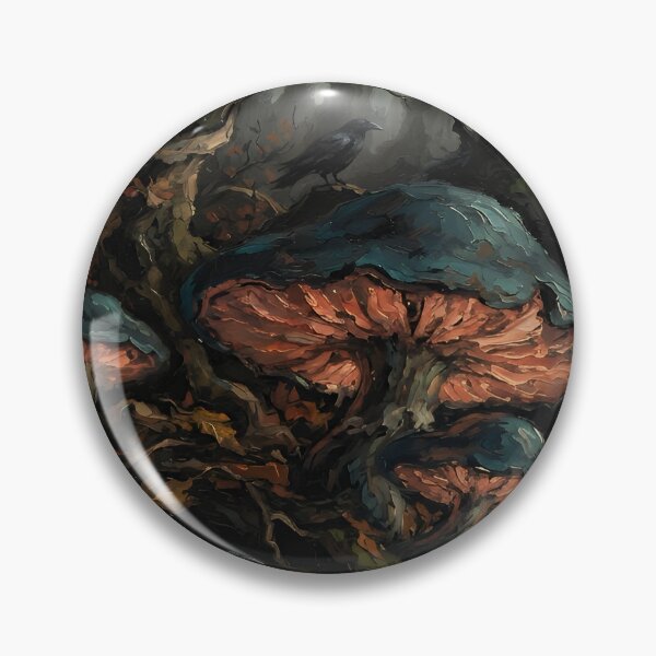 Item preview, Dark Enchanted Mushroom Forest with Ravens | Gothic Woodland Fantasy Art designed and sold by cr6zym1nd.
