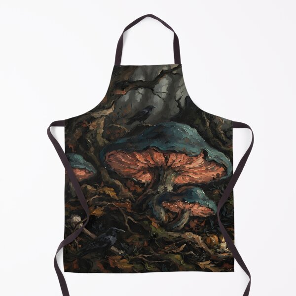 Item preview, Dark Enchanted Mushroom Forest with Ravens | Gothic Woodland Fantasy Art designed and sold by cr6zym1nd.