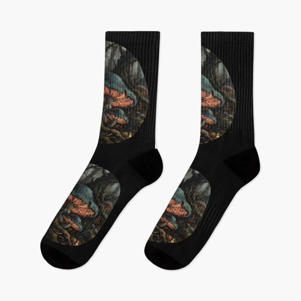 Item preview, Dark Enchanted Mushroom Forest with Ravens | Gothic Woodland Fantasy Art designed and sold by cr6zym1nd.