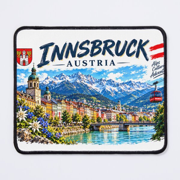 Item preview, Innsbruck Austria | Alpine City & Mountain Travel Art designed and sold by Mathias Yakubu Design.