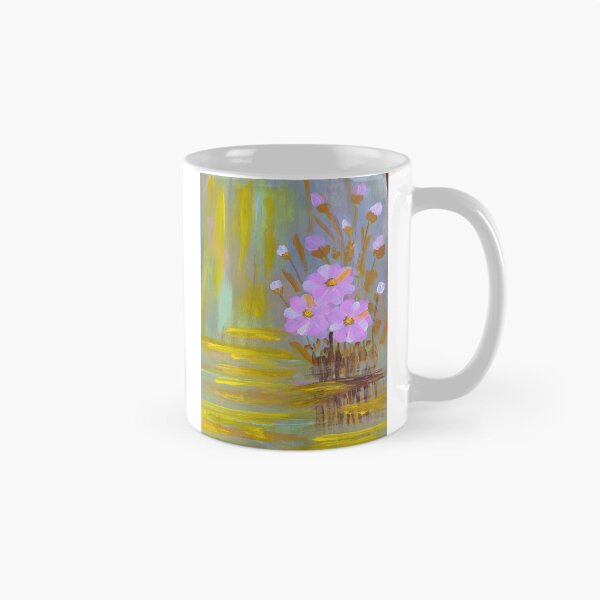 Item preview,  Pink Flowers Pond Reflection Acrylic Paintin designed and sold by AniLisa.