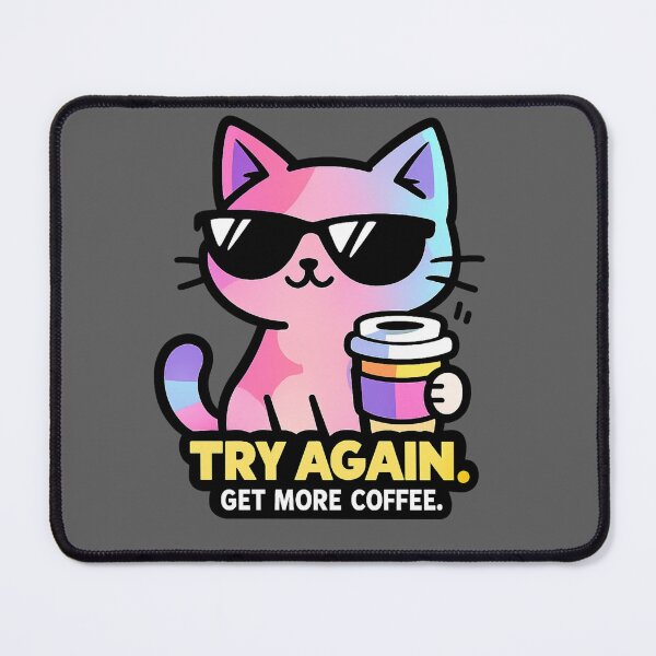Item preview, Try Again Get More Coffee Cute Cat designed and sold by NB-Artmagic.