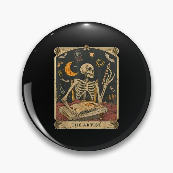 Item preview, Funny Skeleton The Artist Tarot Card, Halloween Art Teacher  designed and sold by River Silva.
