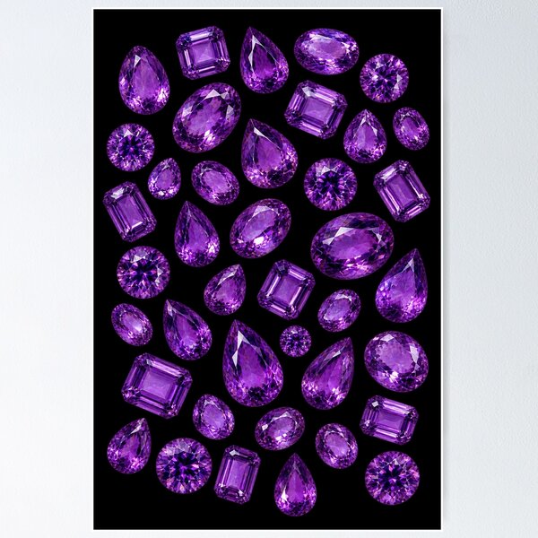Item preview, BIRTHSTONE COLLECTION ⭐ SCATTER - FEBRUARY • AMETHYST •  Modern designed and sold by WheelieGdArt.