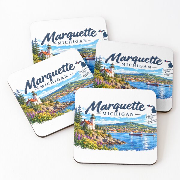 Item preview, Marquette Michigan | Lake Superior Coastal Travel Art designed and sold by Mathias Yakubu Design.