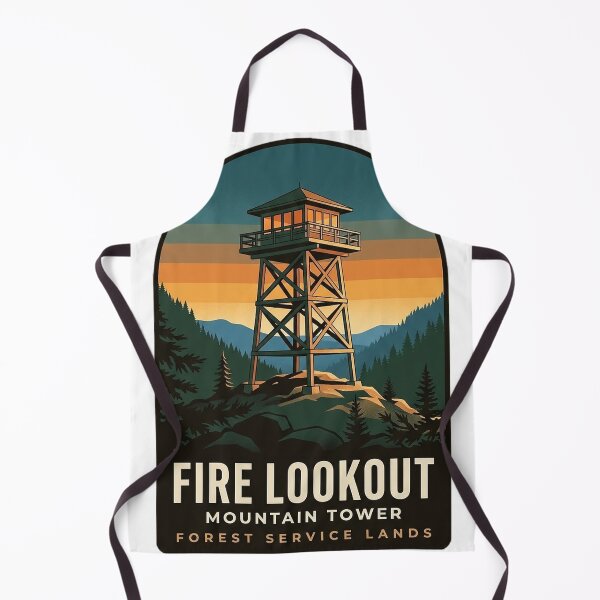 Item preview, Fire Lookout Tower Sticker - Vintage WPA Mountain Summit Forest Service Badge designed and sold by DetourDgn.
