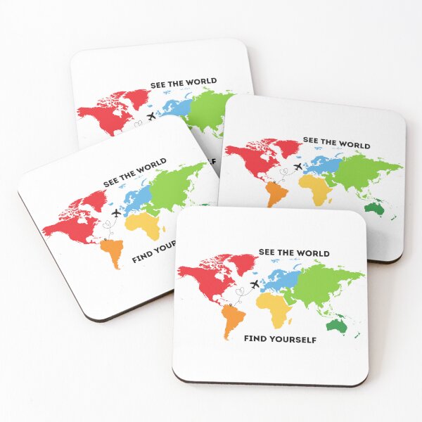 Item preview, See The World Find Yourself - Colorful Travel Map Quote designed and sold by Frafri92.