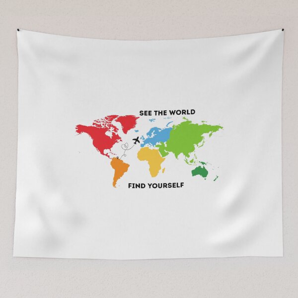 Item preview, See The World Find Yourself - Colorful Travel Map Quote designed and sold by Frafri92.
