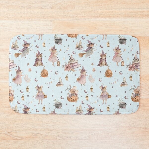 Item preview, Whimsical Halloween Mice & Witches – Pastel Storybook Pattern designed and sold by PaperyAndInk.