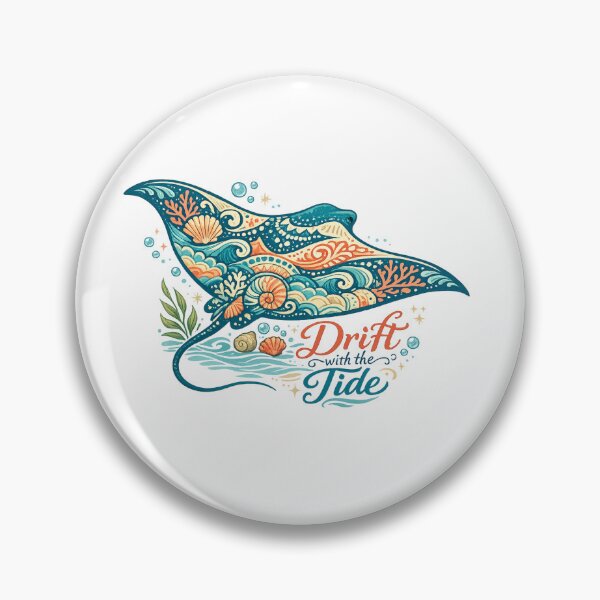 Item preview, Drift With the Tide Manta Ray Ocean Lover Coastal Marine Life Art designed and sold by inkoutninja.