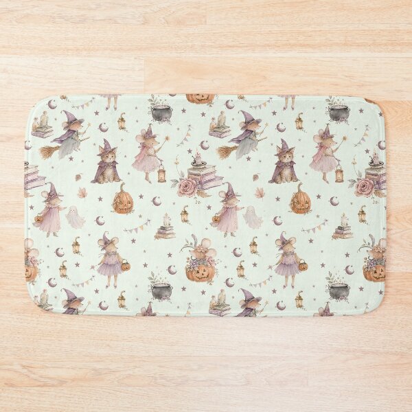 Item preview, Whimsical Halloween Mice & Witches – Pastel Storybook Pattern designed and sold by PaperyAndInk.