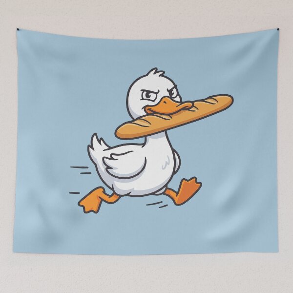 Item preview, Duck Stealing a French Baguette designed and sold by Rariks.