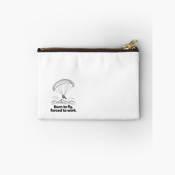Item preview, Minimalist Paragliding Skydiving Born To Fly Forced To Work Sticker designed and sold by Saniyamirza07.