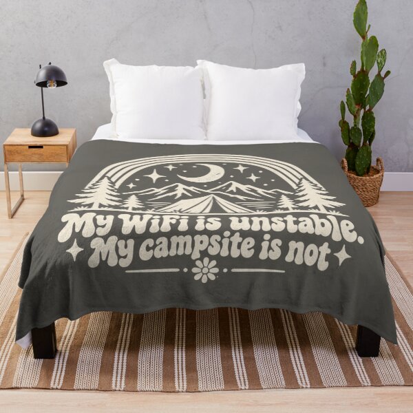 Item preview, My WiFi Is Unstable, My Campsite Is Not – Retro Hippie Camping designed and sold by NomadIdeasCo.
