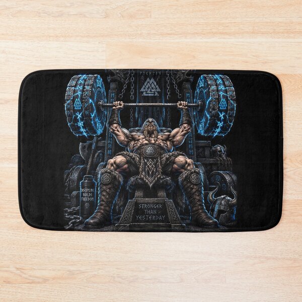 Item preview, Valhalla Gym Heavy Bench Press Viking Runes designed and sold by ValhallaHub.