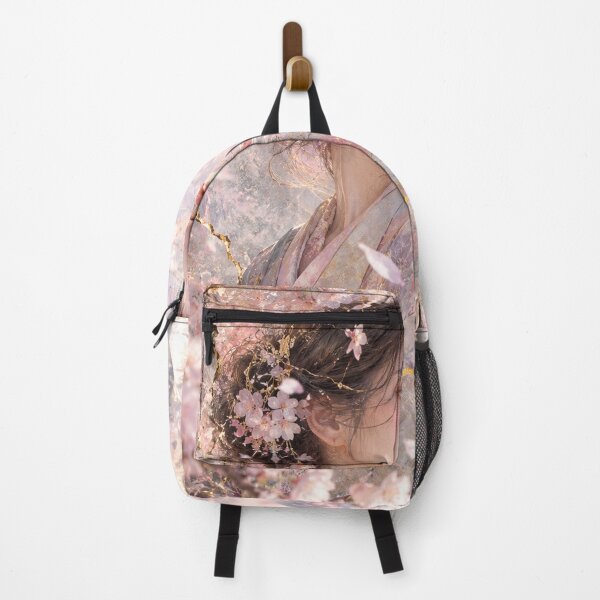 Item preview, Spring Serenade - Elegant Kimono Girl by the River with Cherry Blossoms designed and sold by KINTSUGI-LUMI.