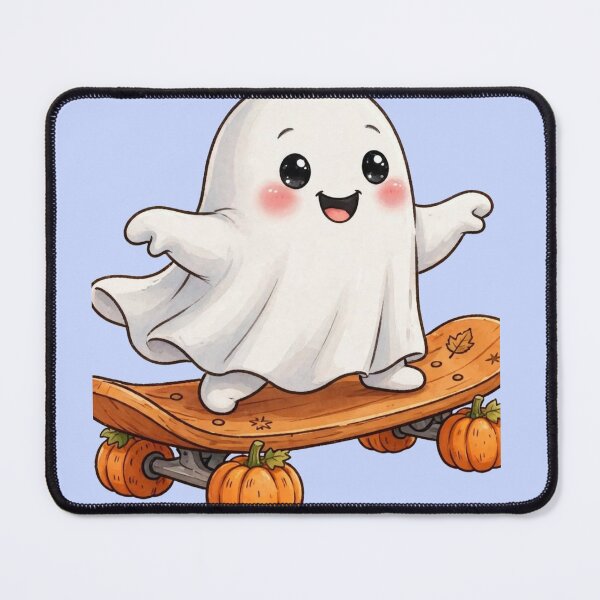 Item preview, Cute Ghost Skateboarding With Pumpkins Halloween designed and sold by Artistprinter.