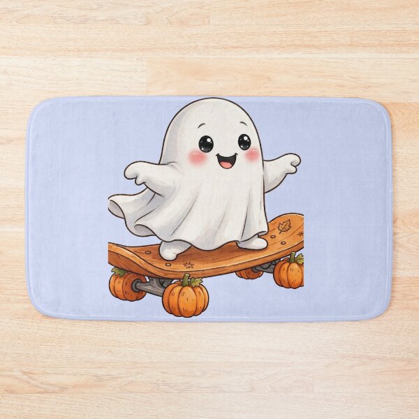Item preview, Cute Ghost Skateboarding With Pumpkins Halloween designed and sold by Artistprinter.