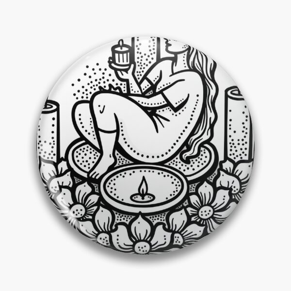 Item preview, Relaxing Candle Art Tattoo Flash designed and sold by Qubivibe.
