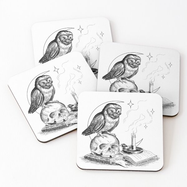 Item preview, Owl, book, skull and candle designed and sold by Rosa Laguna.