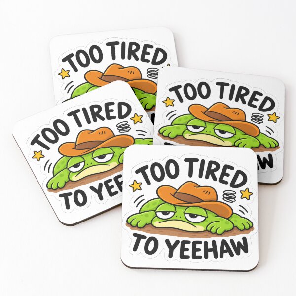Item preview, Too Tired To Yeehaw Funny Frog Sticker designed and sold by MyCreatureArt.