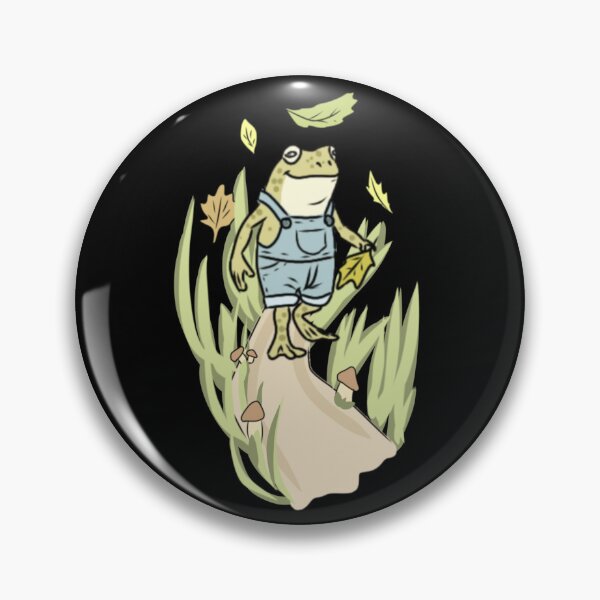 Item preview, ​Cute Frog Autumn Walk with Mushrooms and Leaves Goblincore Aesthetic designed and sold by LeshanArt.