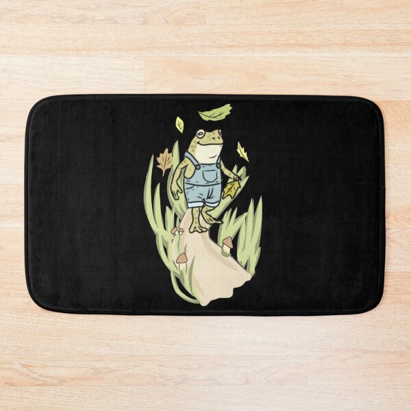 Item preview, ​Cute Frog Autumn Walk with Mushrooms and Leaves Goblincore Aesthetic designed and sold by LeshanArt.