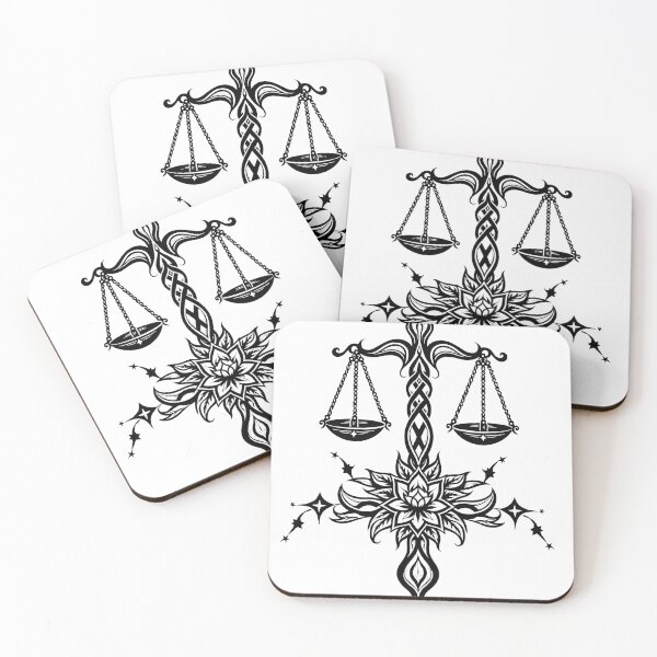 Item preview, Libra Balance and Mandala Tattoo Flash Design designed and sold by Qubivibe.