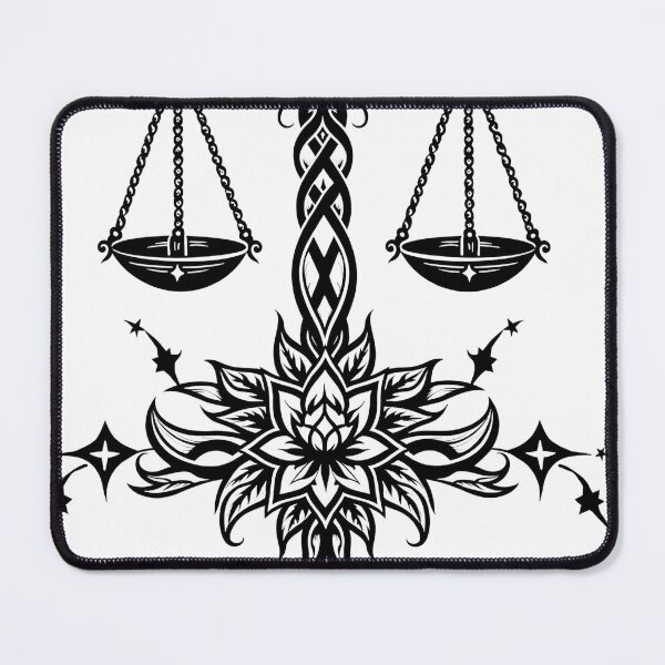 Item preview, Libra Balance and Mandala Tattoo Flash Design designed and sold by Qubivibe.