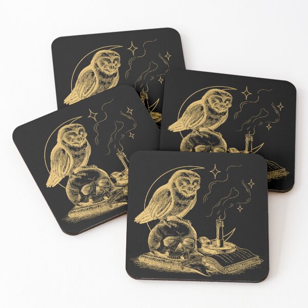 Item preview,  Owl, book, skull and candle gold designed and sold by Rosa Laguna.