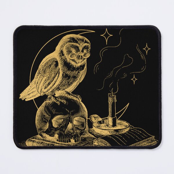 Item preview,  Owl, book, skull and candle gold designed and sold by Rosa Laguna.