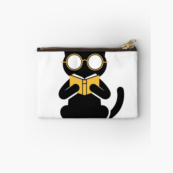 Item preview, Literary Black Cat Reading Book Minimal Art designed and sold by Ikochane.
