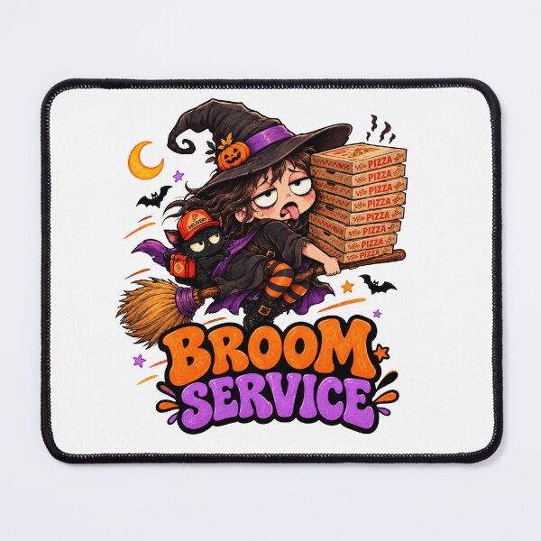 Item preview, Broom Service Halloween, Witch Pizza Delivery Design, Funny Halloween Sublimation designed and sold by Pixanova.