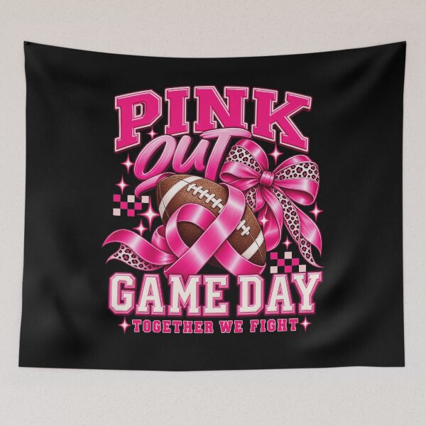 Item preview, Pink Out Game Day Breast Cancer Football Women Moms Girls designed and sold by SEINENGAPPI12.