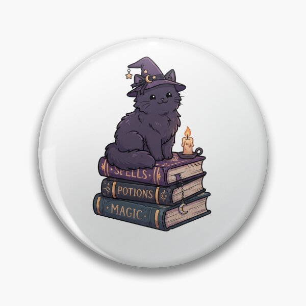 Artikelvorschau, Hexenhafte schwarze Katze über Zauberbücher entworfen und verkauft von Rariks.